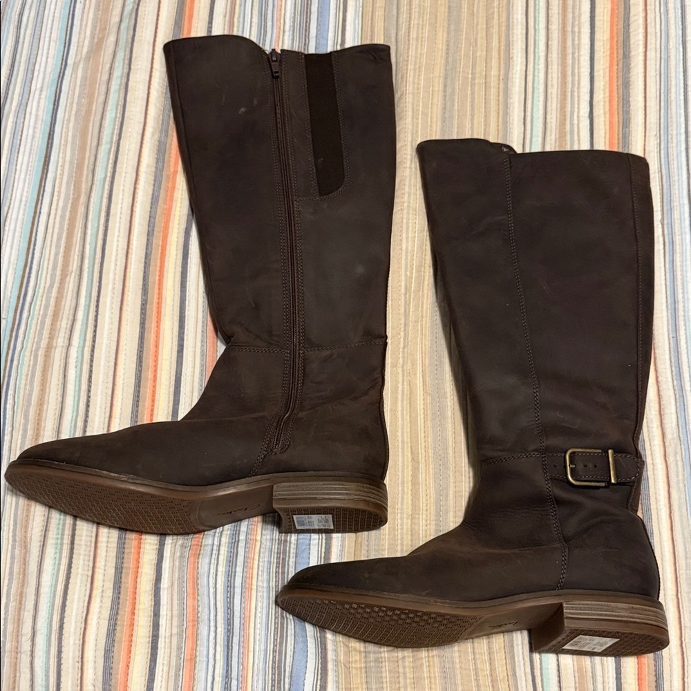 Clarks Dark Brown Over the Knee Boots